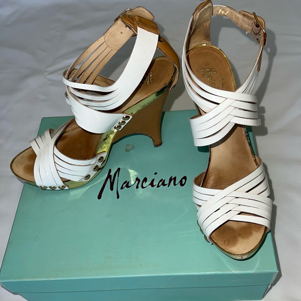 Marciano white Wedge Sandal